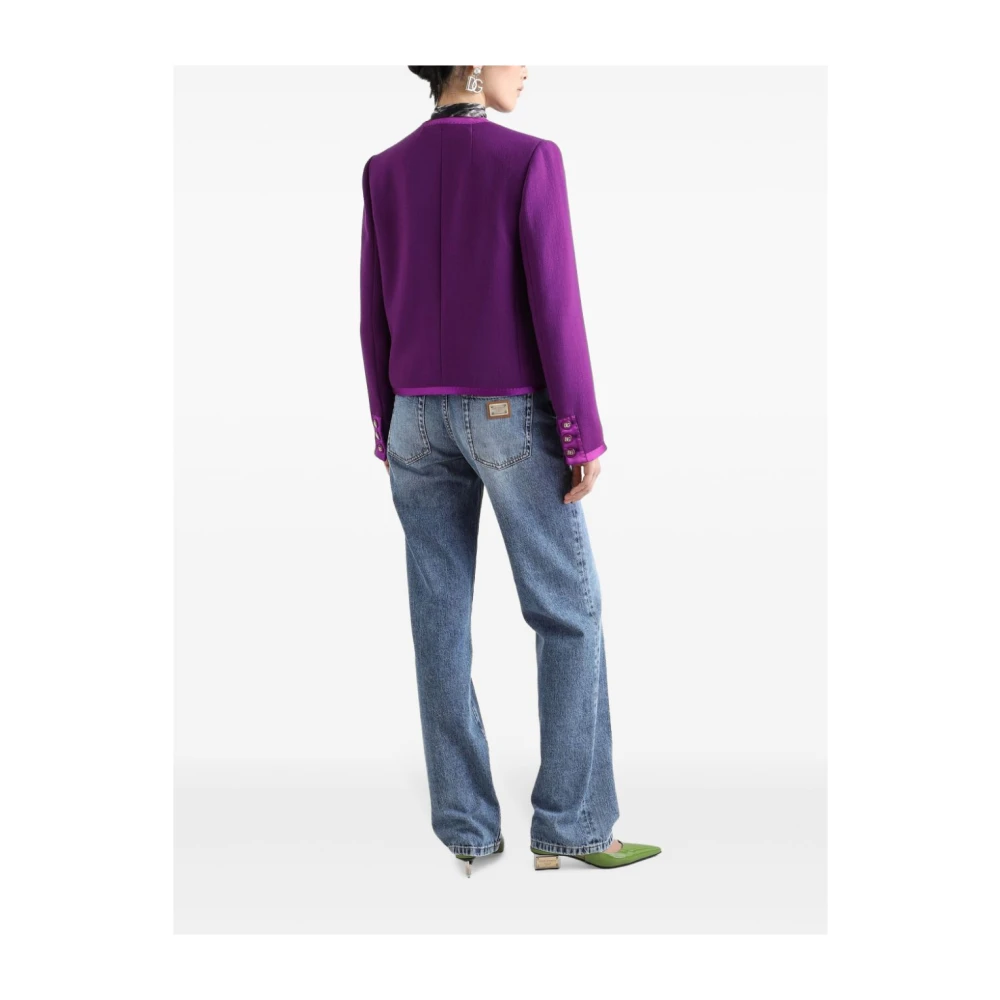 Dolce & Gabbana Paarse Stijlvolle Jassen Purple Dames