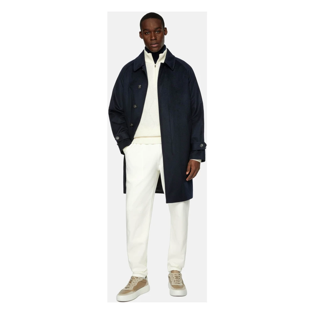 Boggi Milano Enkelrijig Jas Blue Heren