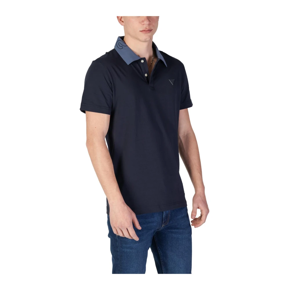 Guess Blauw Poloshirt met Knoopsluiting Blue Heren