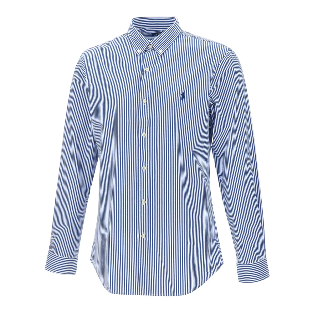 Polo Ralph Lauren Blauw Gestreept Stretch Katoenen Overhemd Blue Heren