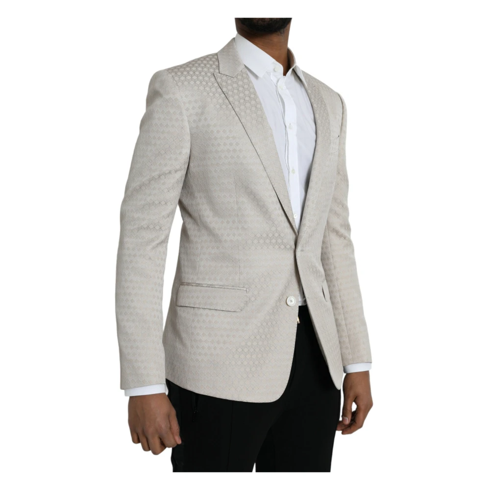 Dolce & Gabbana Beige Martini Blazer Jas Beige Heren