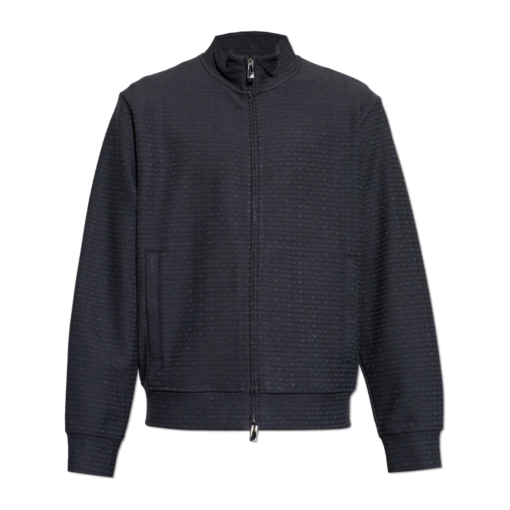 Emporio Armani Herren Schwarz Monogramm-Sweatshirt