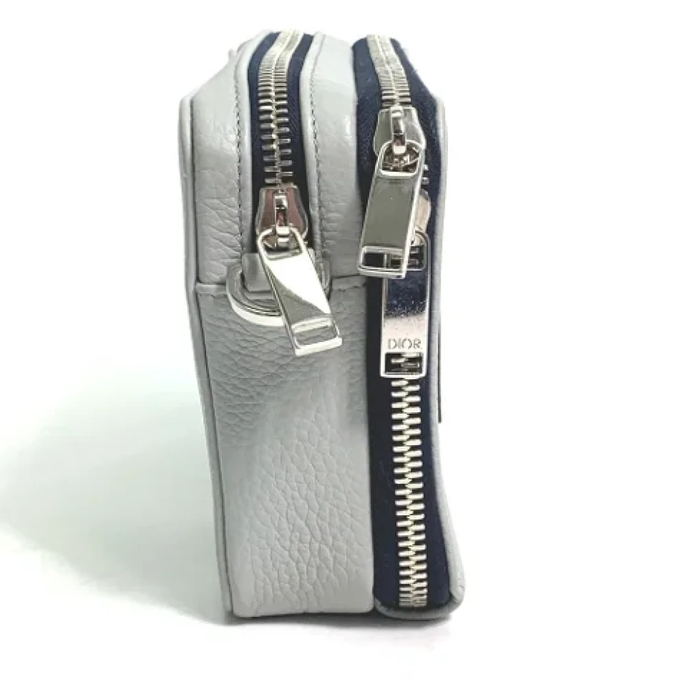 Dior Vintage Pre-owned Leather dior-bags Gray Heren