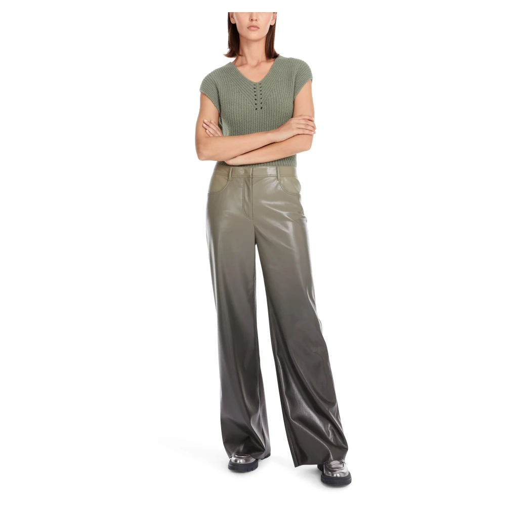 Marc Cain Warri Fun-Leather Broek Green Dames