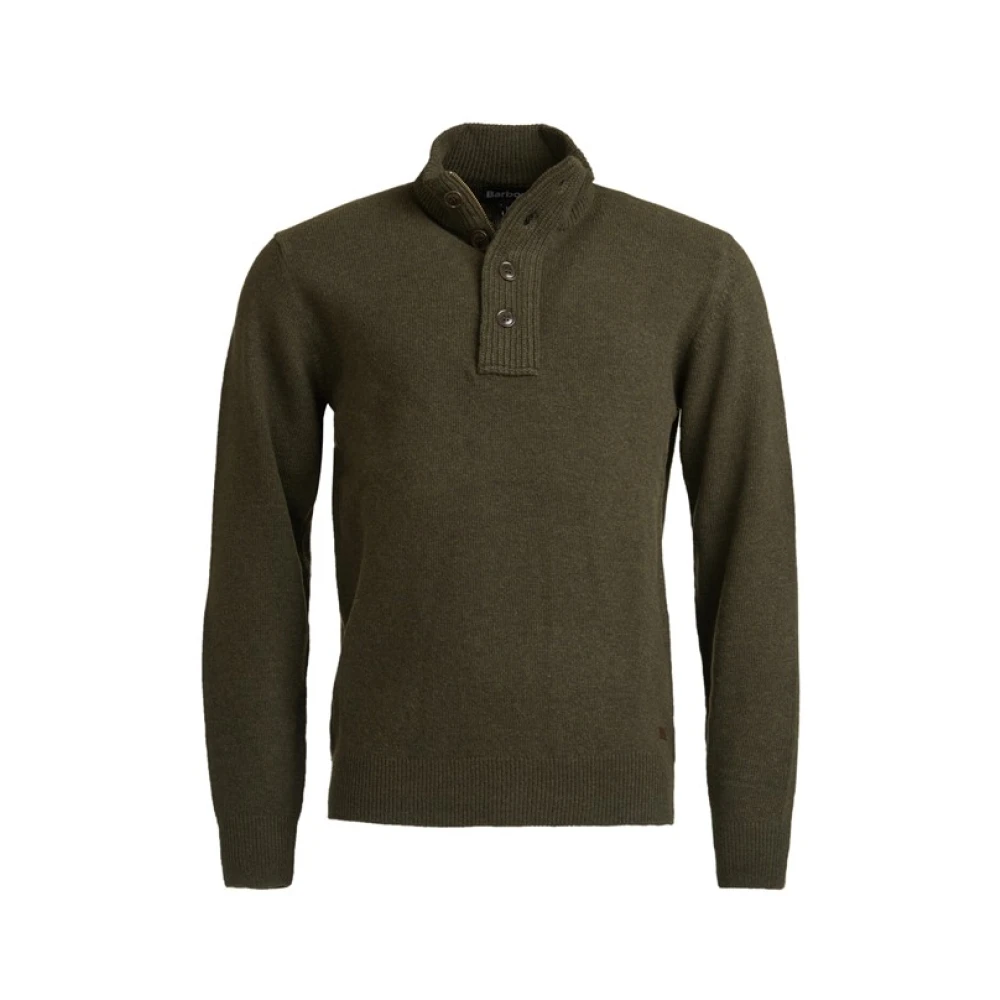 Barbour Groene Merinowol Half Zip Trui Green Heren