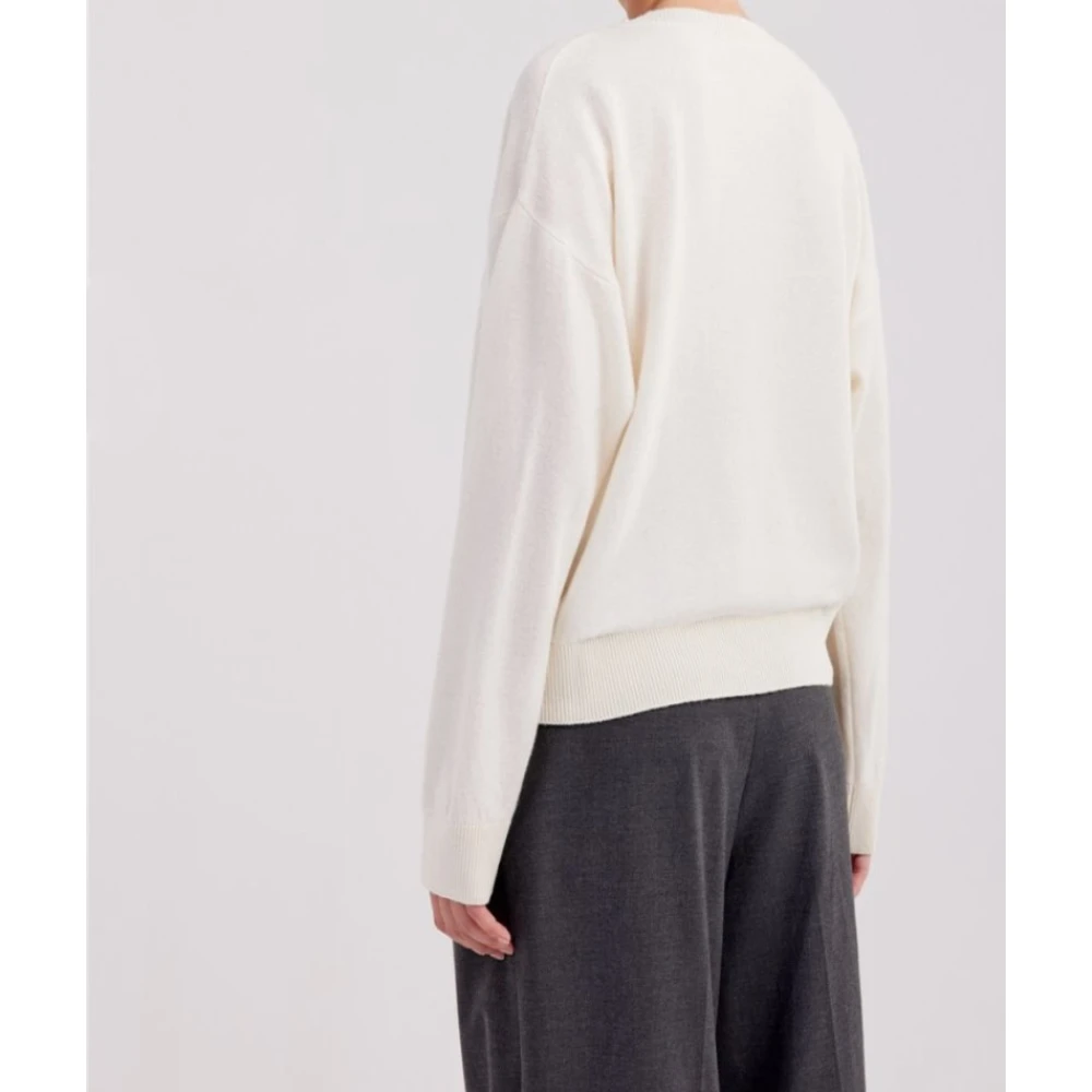Filippo De Laurentiis Kasjmier Zijde Merino Wol Trui White Dames