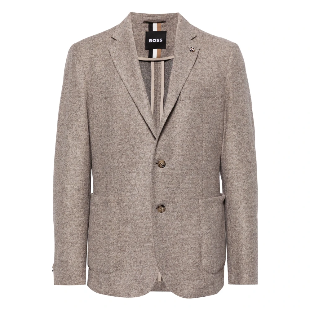 Hugo Boss Gemengde wollen jas met 2 knopen Beige Heren