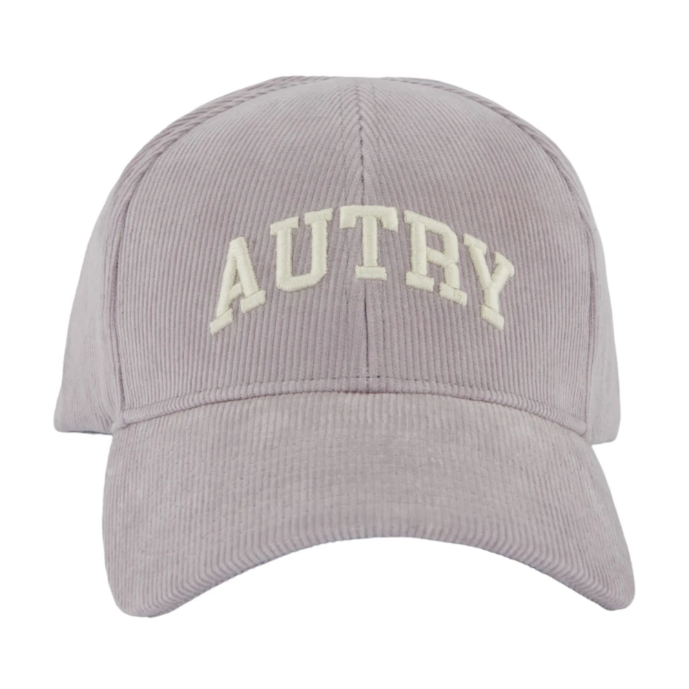 Autry Velvet Baseball Cap met Logo Gray Heren