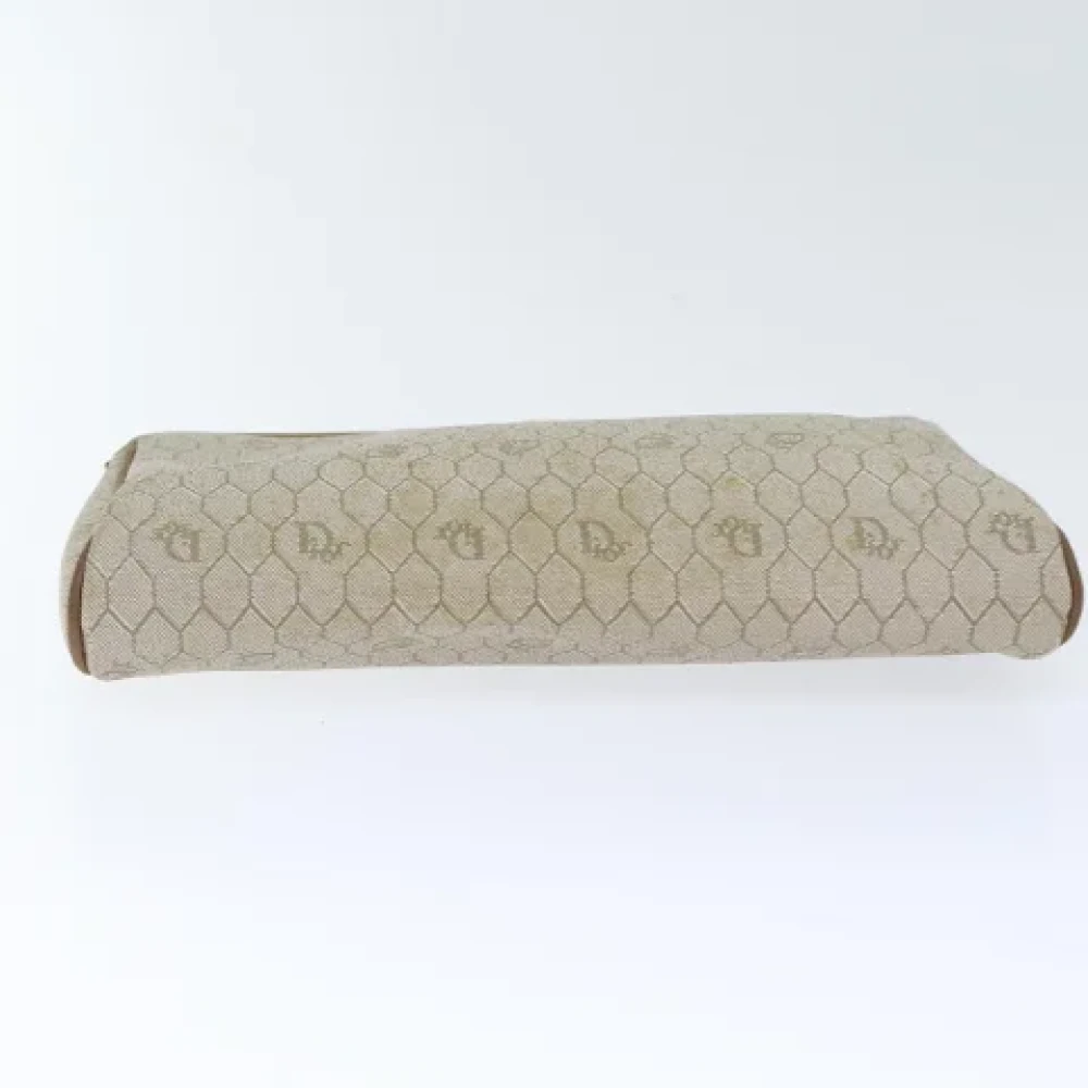 Dior Vintage Pre-owned Leather clutches Beige Dames