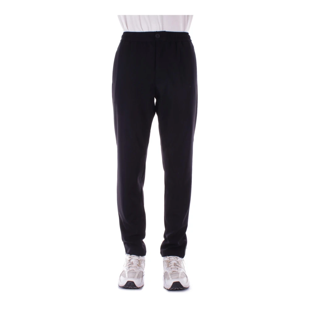 Suns Zwarte broek met zakken en rits Black Heren