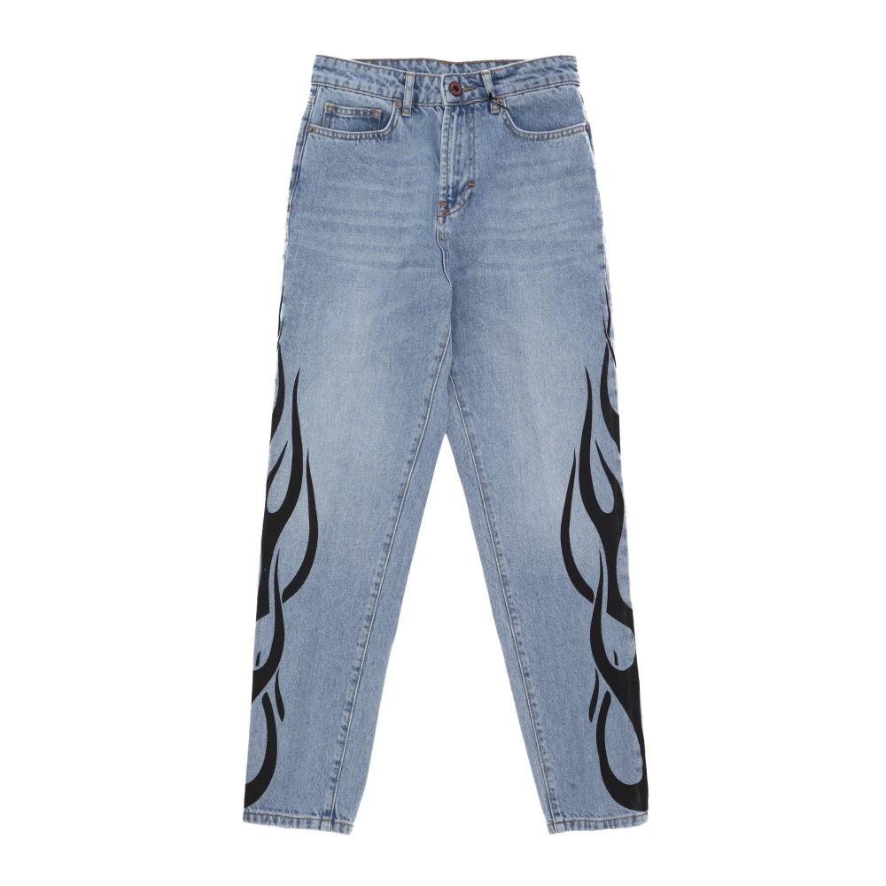 Vision OF Super Flames Denim Jeans Blauw Zwart Blue Heren