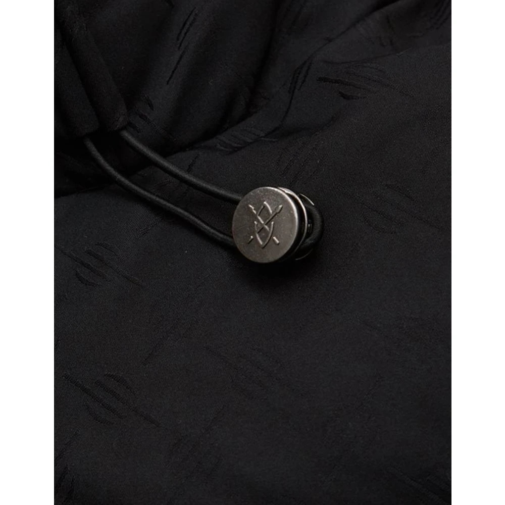Daily Paper Monogram Nylon Donsjas met Capuchon Black Heren