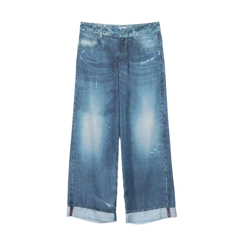 Liu Jo Vrouw Blauw Broek Met Digitale Print