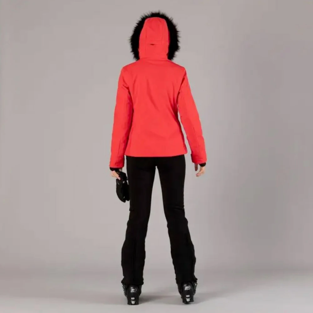 CMP Rode Winterjas met Nepbont Red Dames