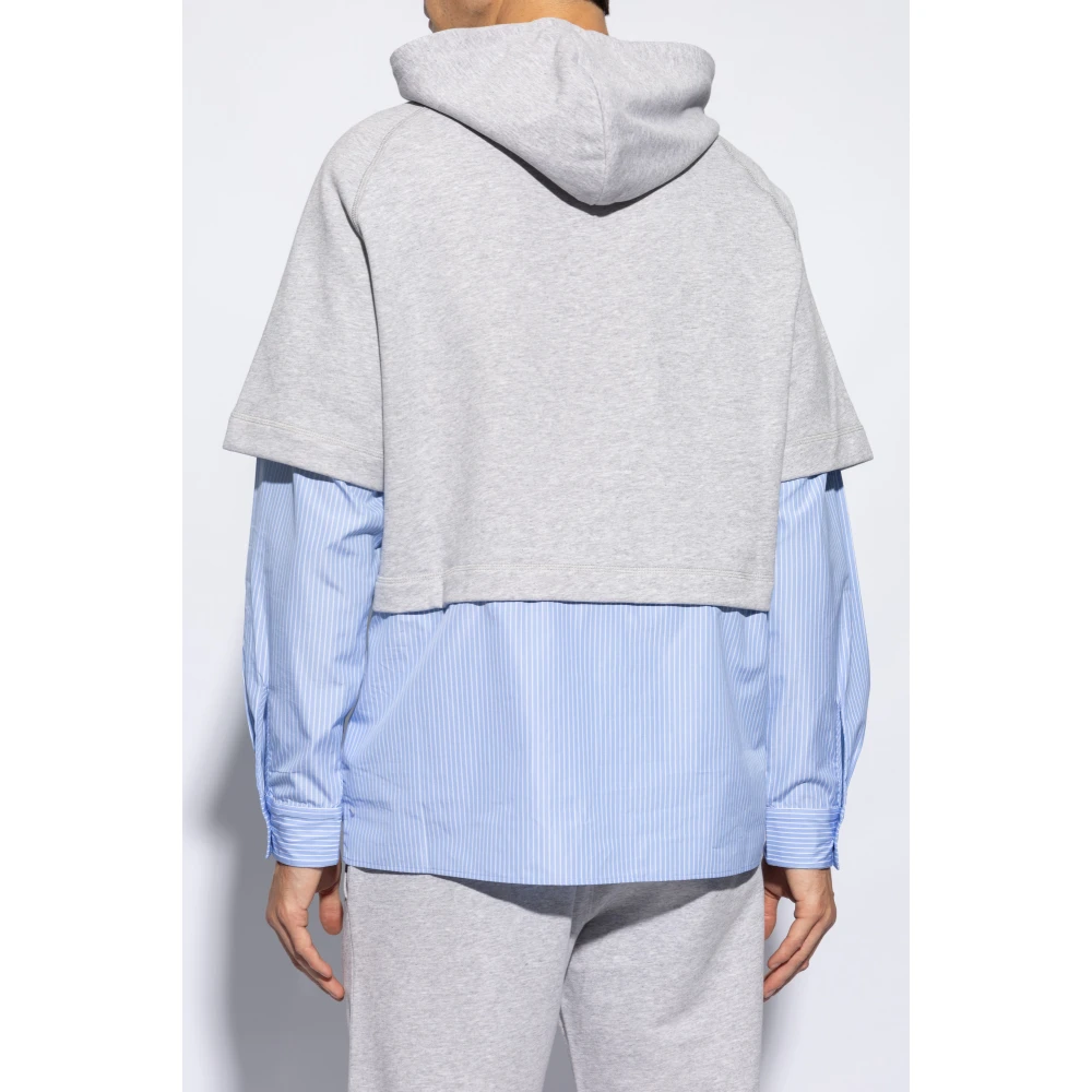 Moschino Sweatshirt met overhemdafwerking Multicolor Heren