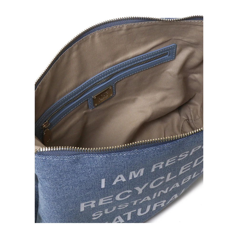 V73 Denim Clutch Tas met Ritssluiting Blue Dames