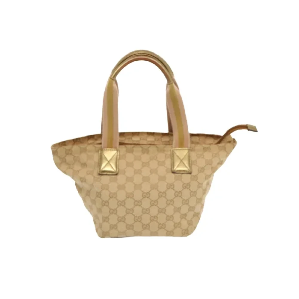 Gucci Vintage Pre-owned Canvas handbags Beige Dames