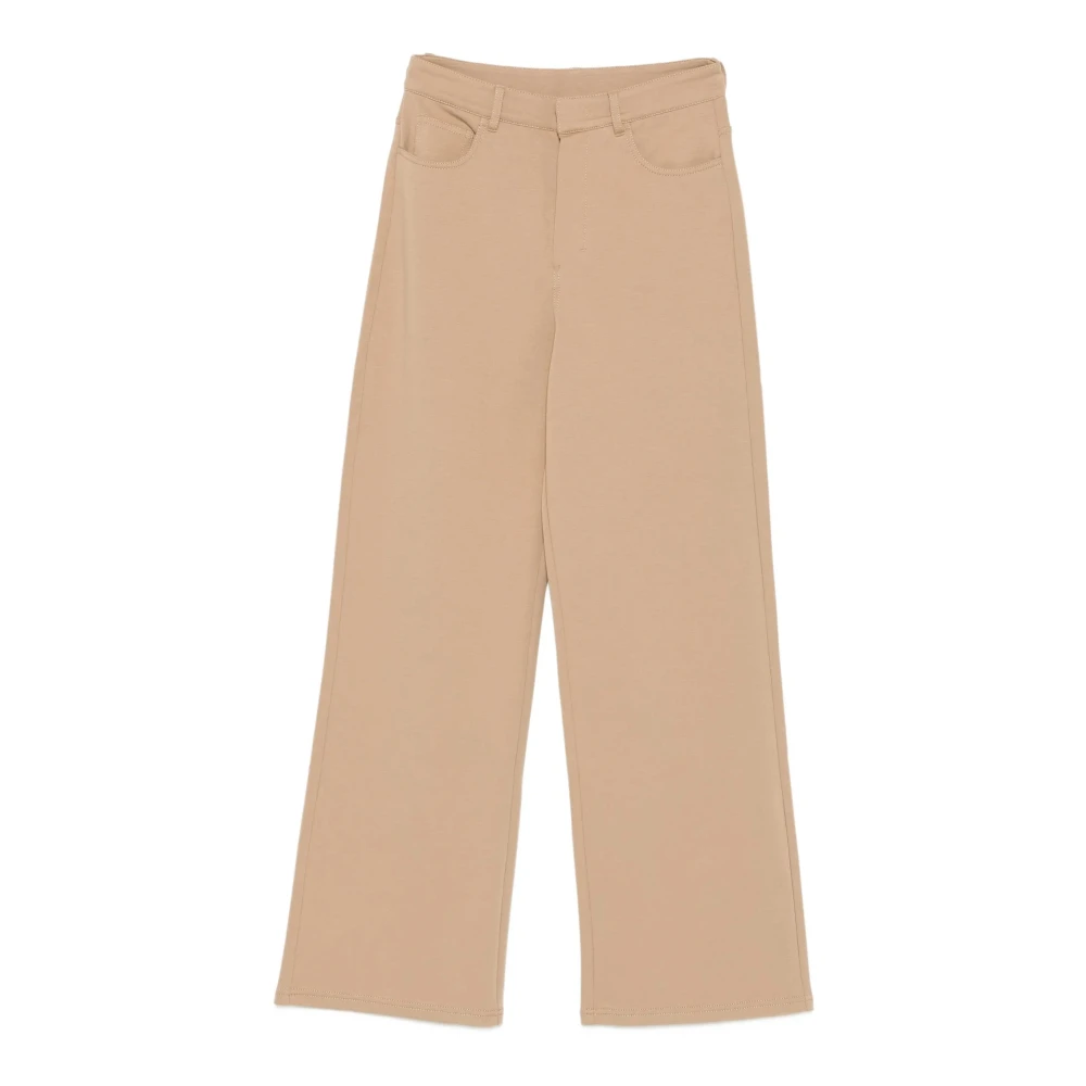 Max Mara Beige Wide Trousers, Female, L, Deserto Wide Trousers