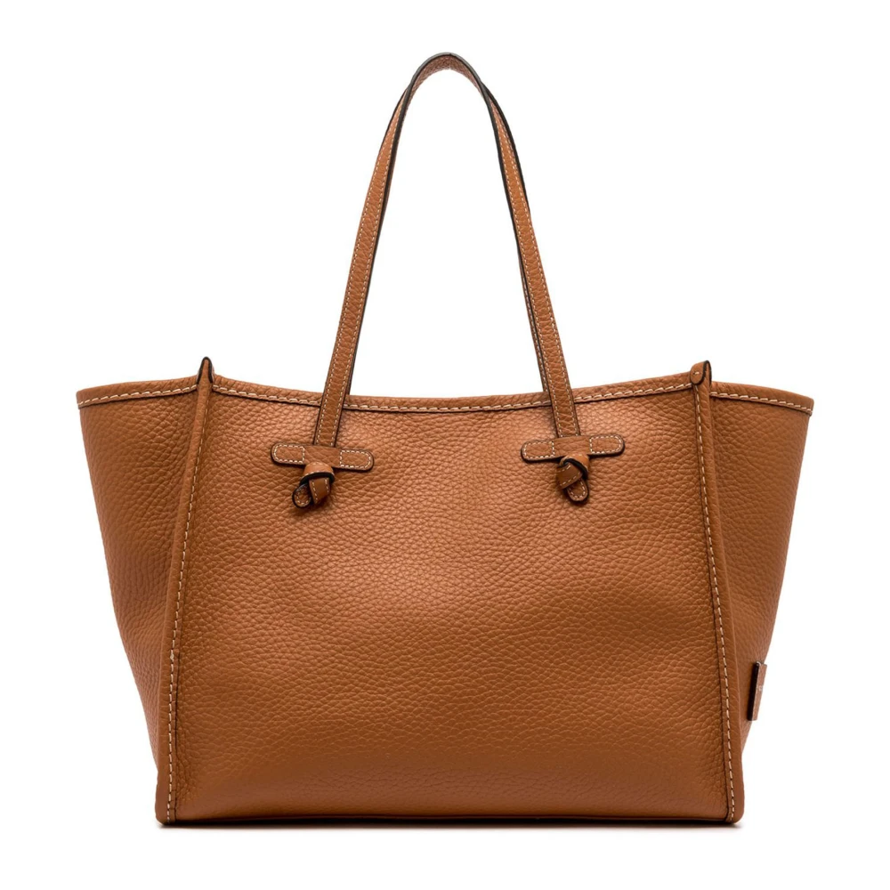 Gianni Chiarini Bruin leren boodschappentas met clutch Brown Dames