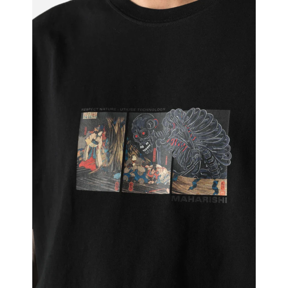 Maharishi Cyber Skeleton Tee Zwart Black Heren