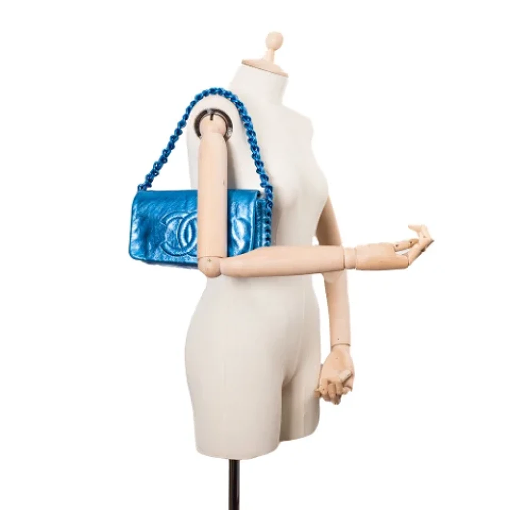 Chanel Vintage Pre-owned Leather chanel-bags Blue Dames