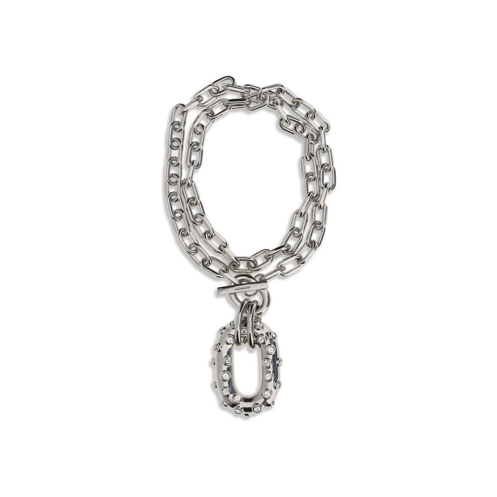 Rabanne Grå Kristall Länk Halsband
