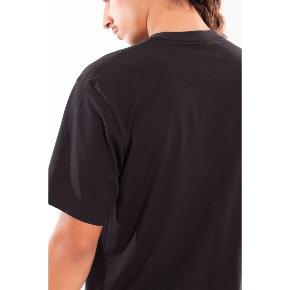 Y-3 Zwart Borstlogo Korte Mouw Tee Black Heren
