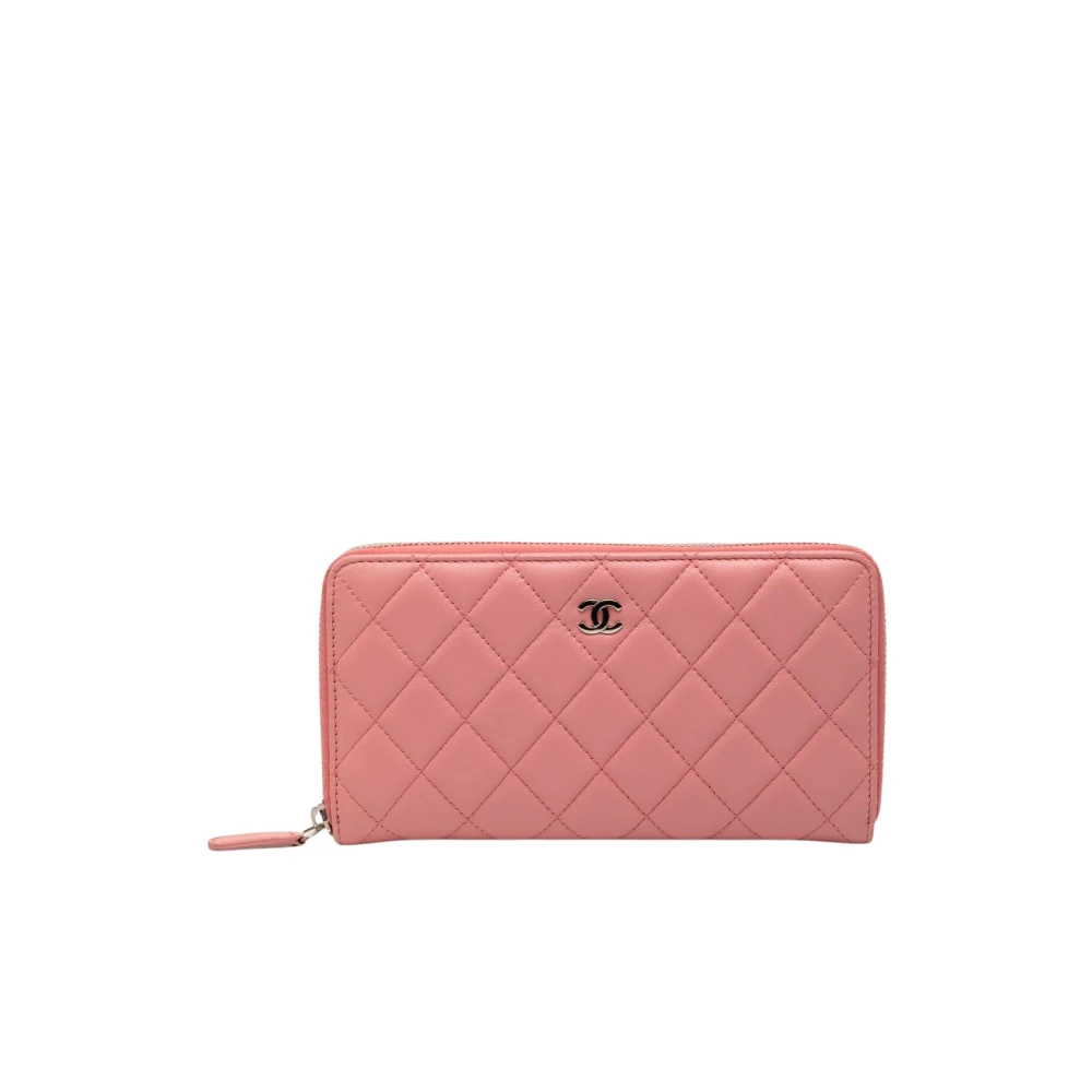 Chanel Vintage Women's Pink Pre-Owned Quilted Wallet