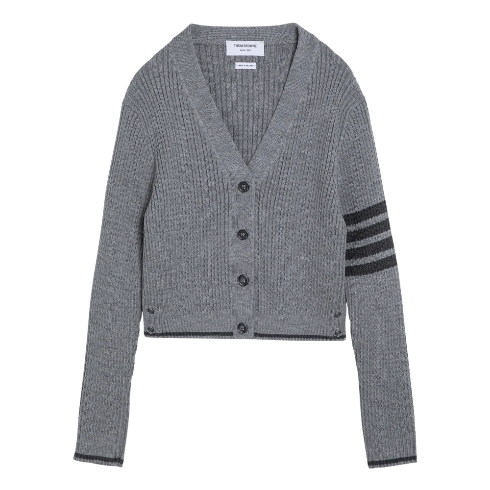 Thom Browne Korte Cardigan Trui Gray Dames