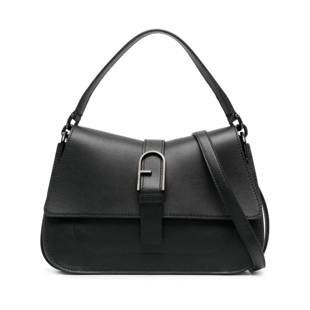 Furla Elegante Flow M Top Handle Schoudertas Black Dames