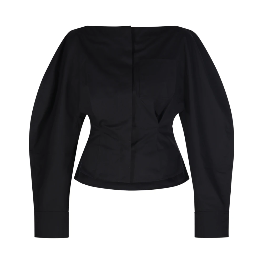 Jacquemus Zwarte Barco Shirt Black Dames