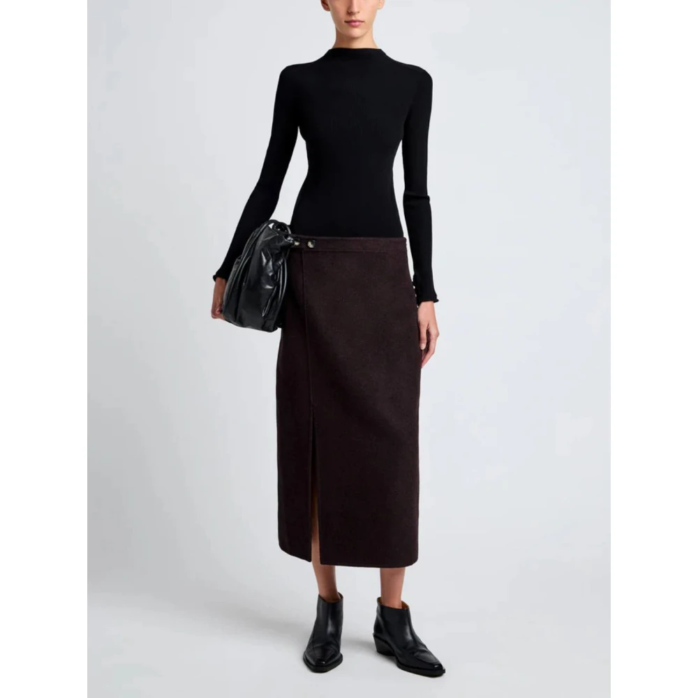 Proenza Schouler Chocoladebruine wollen rok Brown Dames