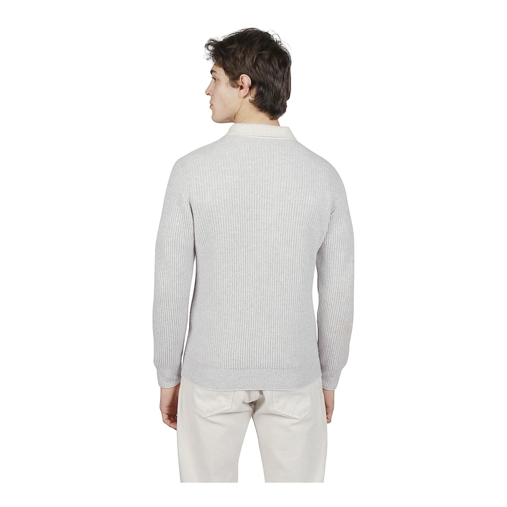 Eleventy Kasjmier Polo Met Lange Mouwen Gray Heren