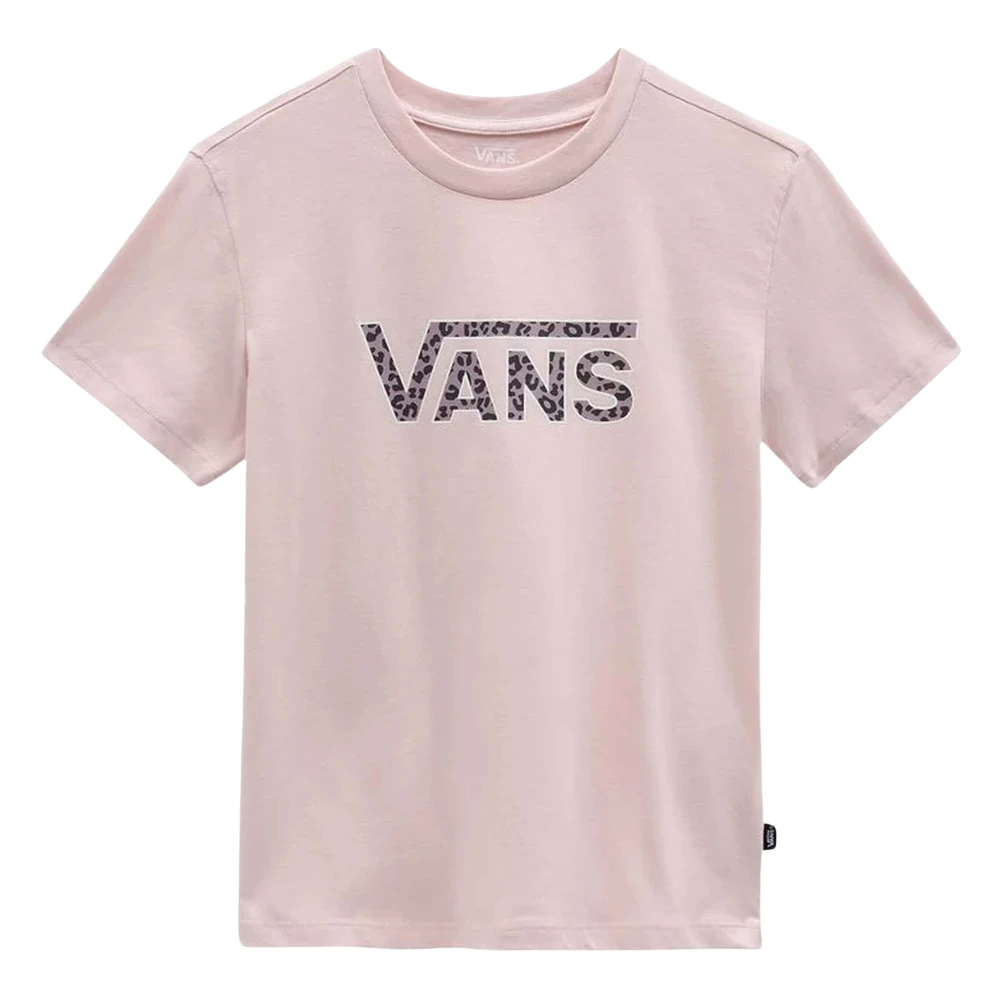 Vans Drop V Cheetah Ss Crew Tee T-shirt Pink Dames