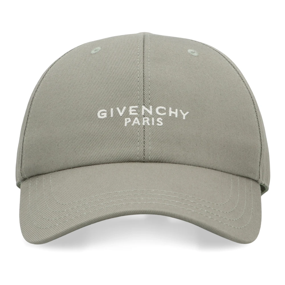 Givenchy Men's Green Paris Embroidered Cap In Cotton