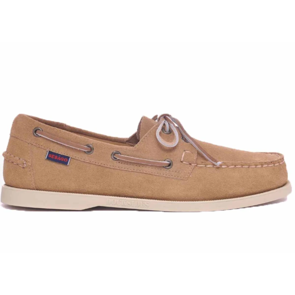 Sebago Beige Boat Shoes, Male, 8 Uk, Portland Flesh Out