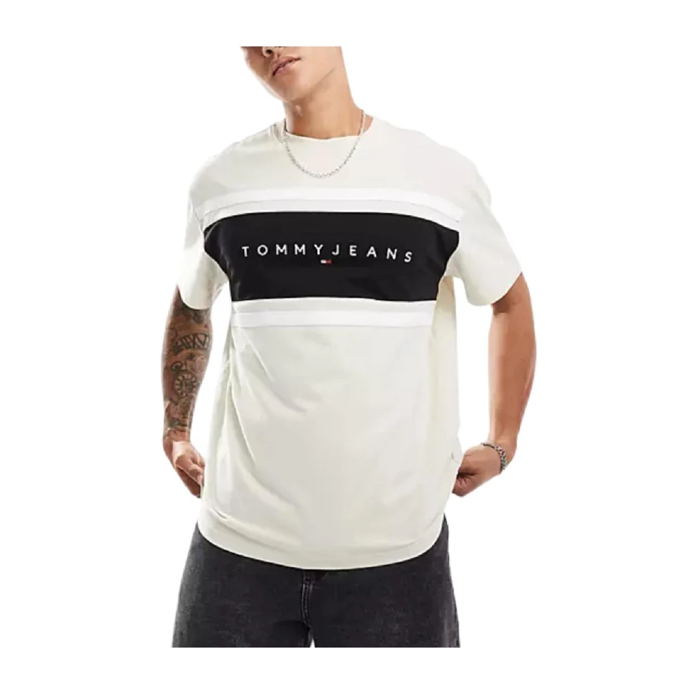 Tommy Hilfiger Men's White Colorblock T-Shirt Urban Style
