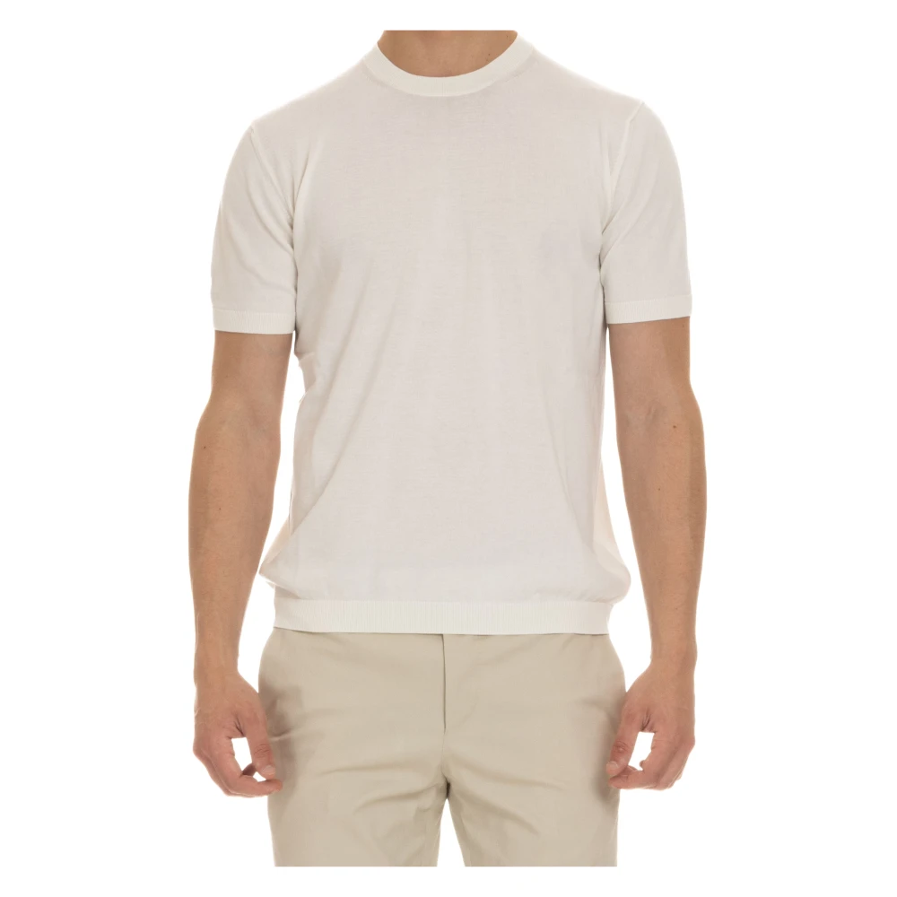 Tagliatore Katoenen Gebreid T-shirt en Polo White Heren