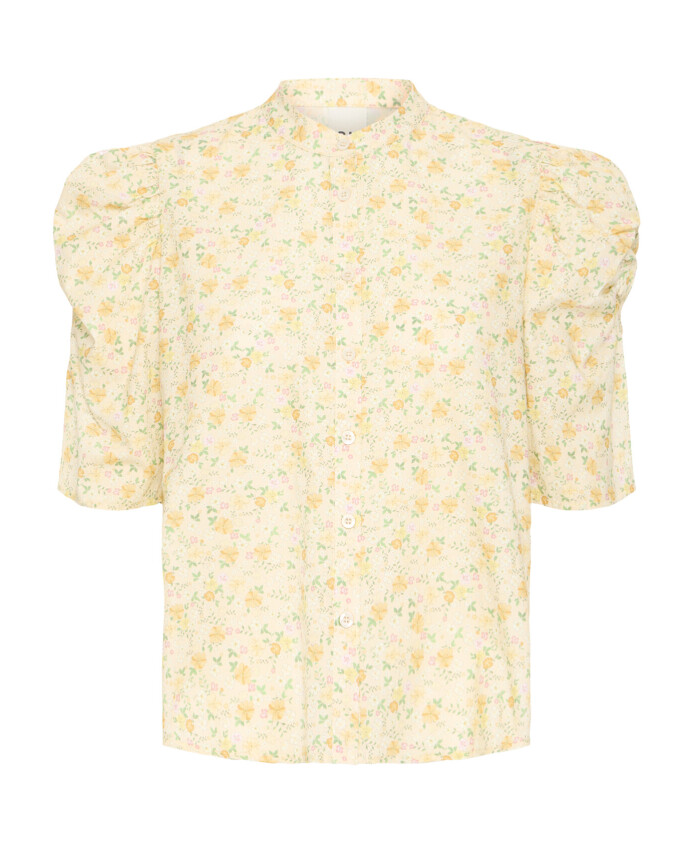 chemisier-jaune-avec-manches-bouffantes