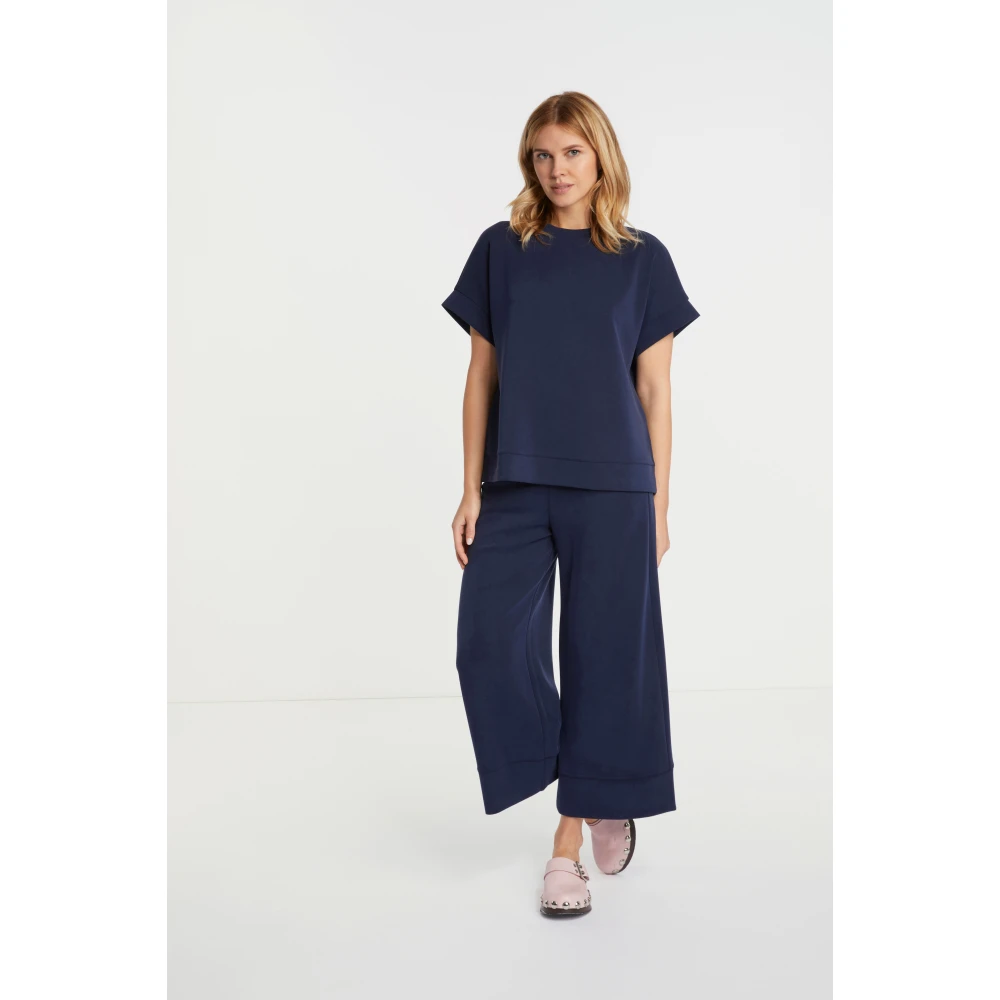Rich & Royal Stijlvolle Peached Culotte Broek Blue Dames