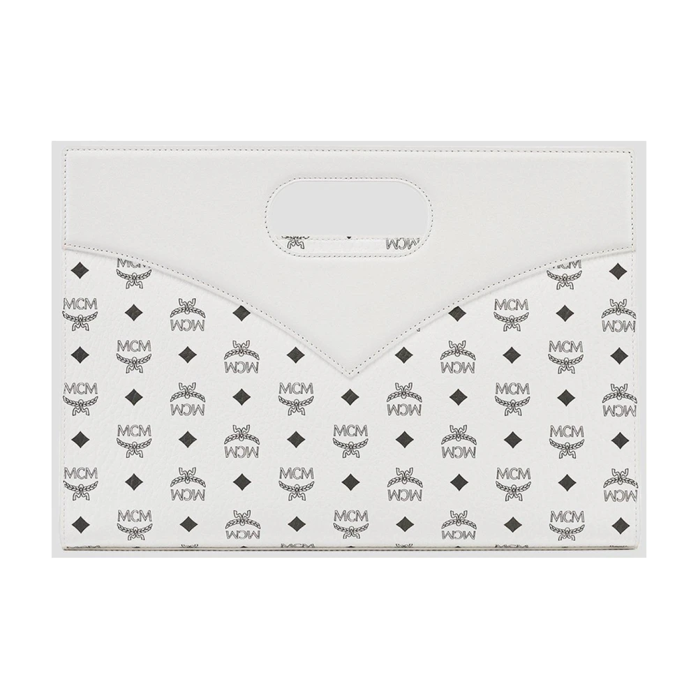 MCM Diamanten tas gemaakt van Visetos leermix White Dames