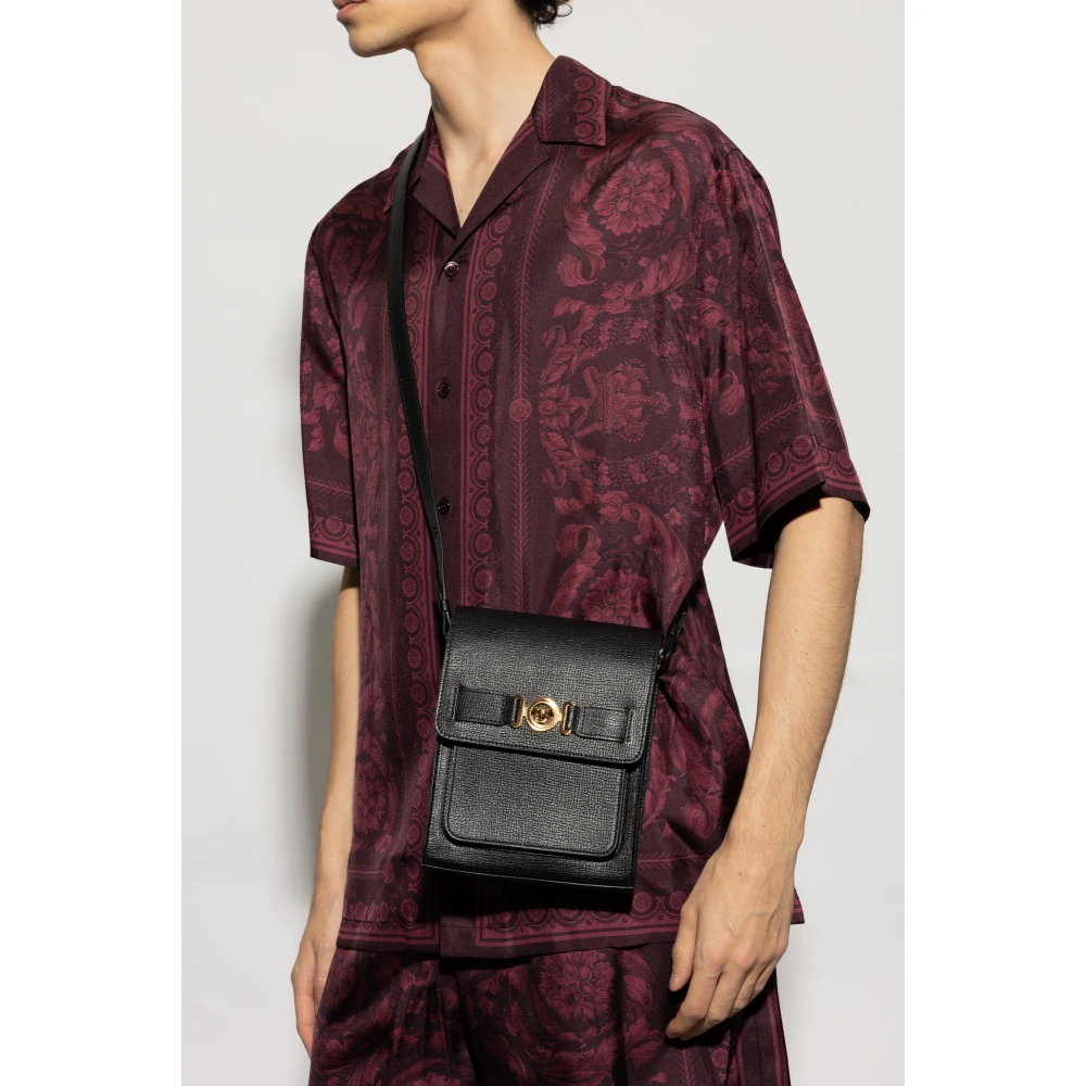 Versace Leren schoudertas Black Heren
