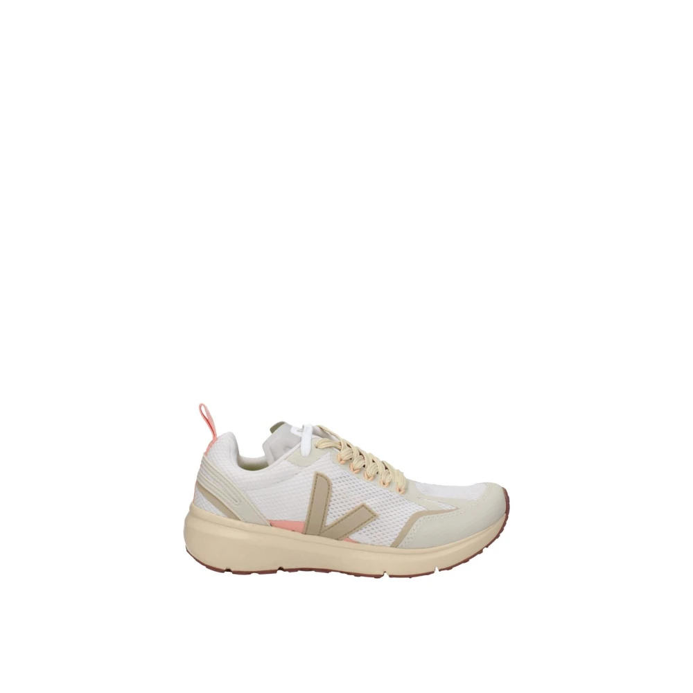 Veja Women's Beige Sneakers, 3 Uk, Fabric Trainers With Mid Heels