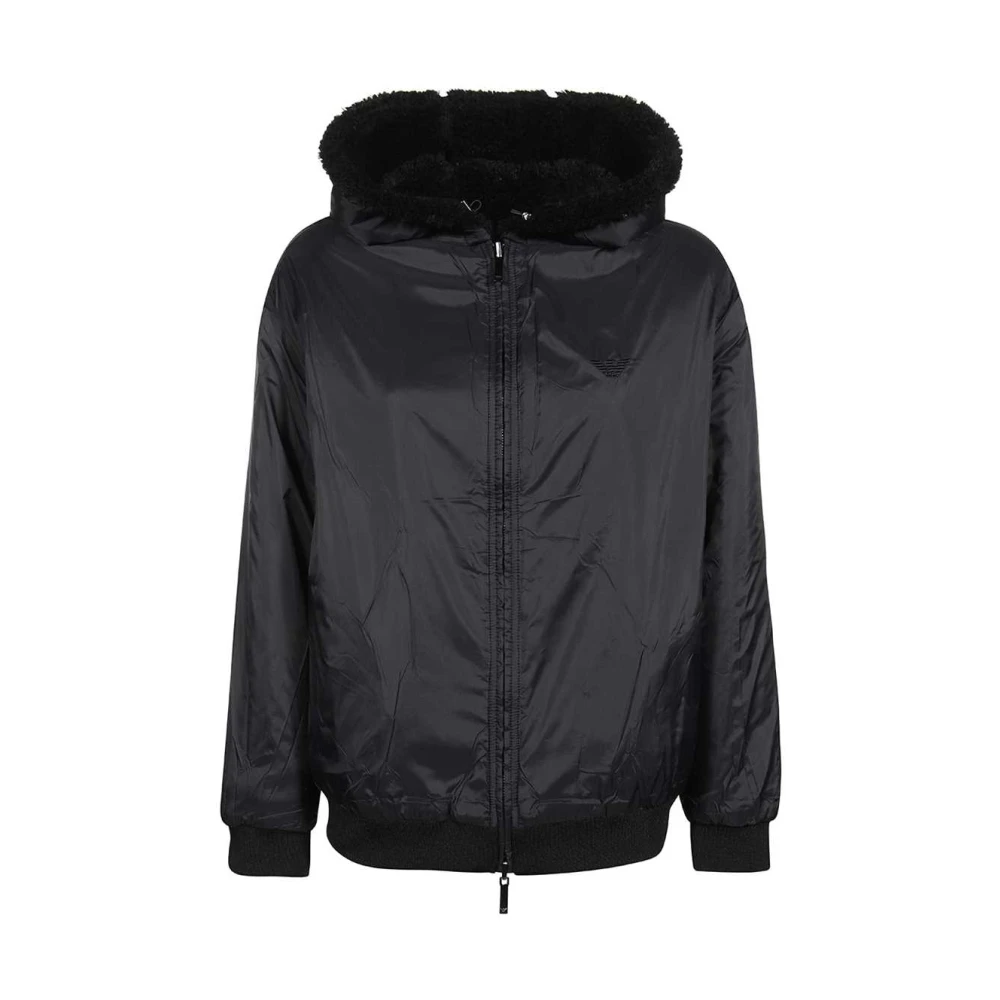 Emporio Armani Omkeerbare Polyester Jas Black Dames