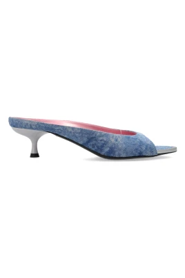 D-Diam's-Low denim mule med flytande Oval D