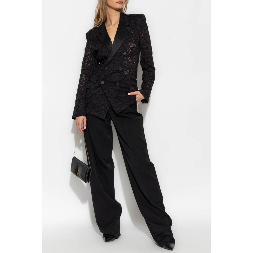 Saint Laurent Lace Blazer Black Dames