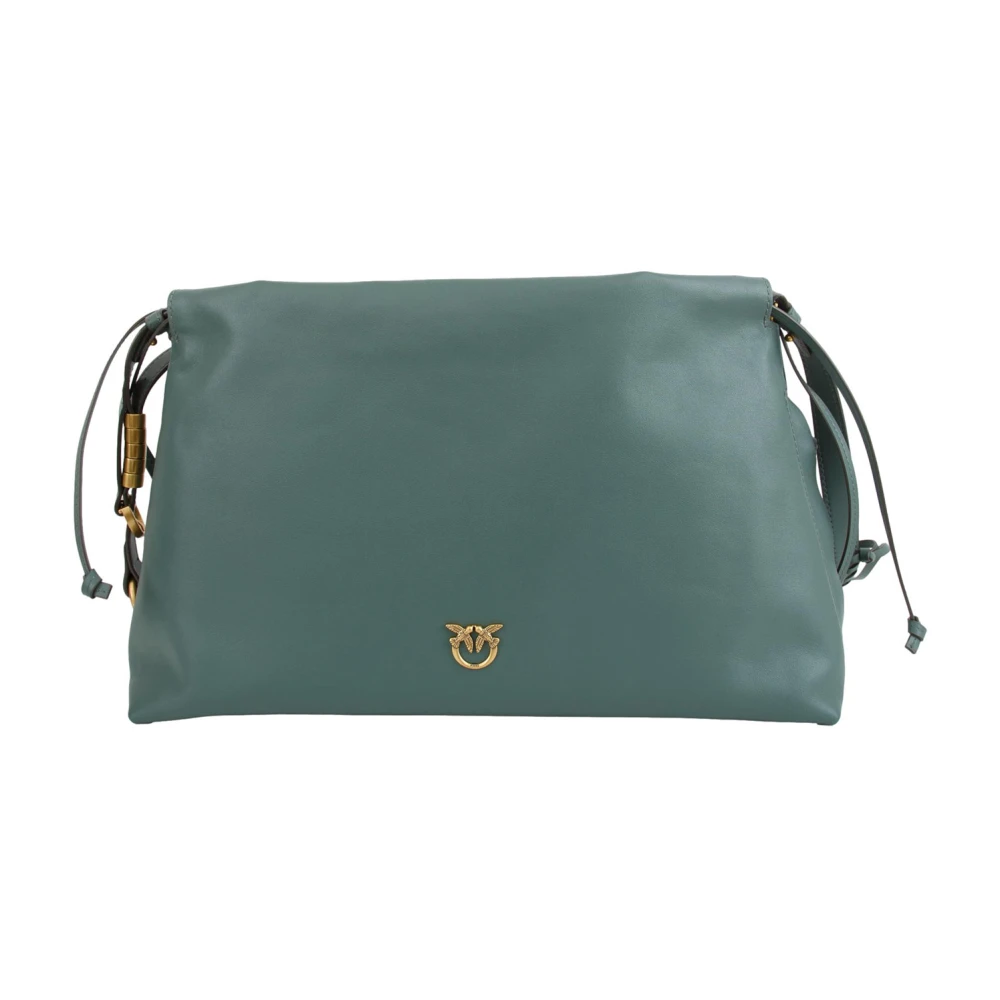 Pinko Women's Green Maxi Leather Clutch - Cross Body Bags - One Size - Bags