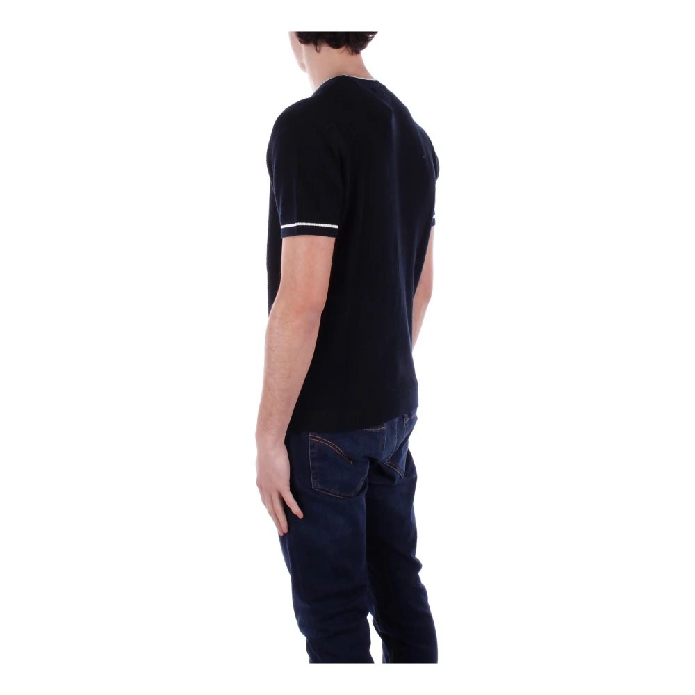 Guess Blauwe Logo Front Sweater Katoen Blue Heren