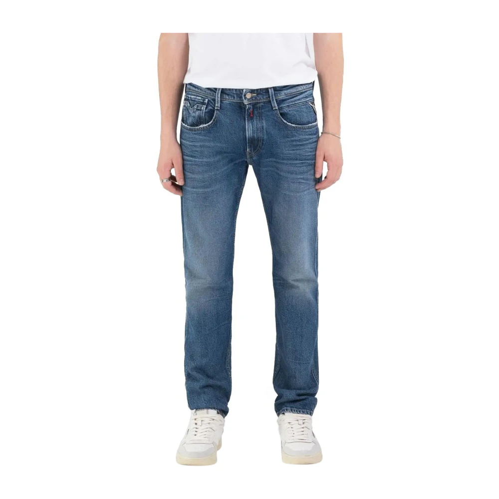 Replay Slim Fit Denim Jeans Blue Heren