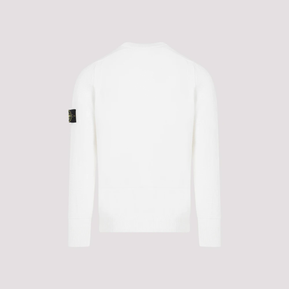 Stone Island Witte Katoenen Pullover Sweater White Heren